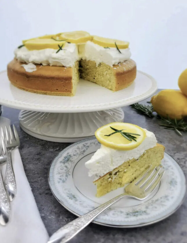 Lemon Rosemary Olive Oil Cake