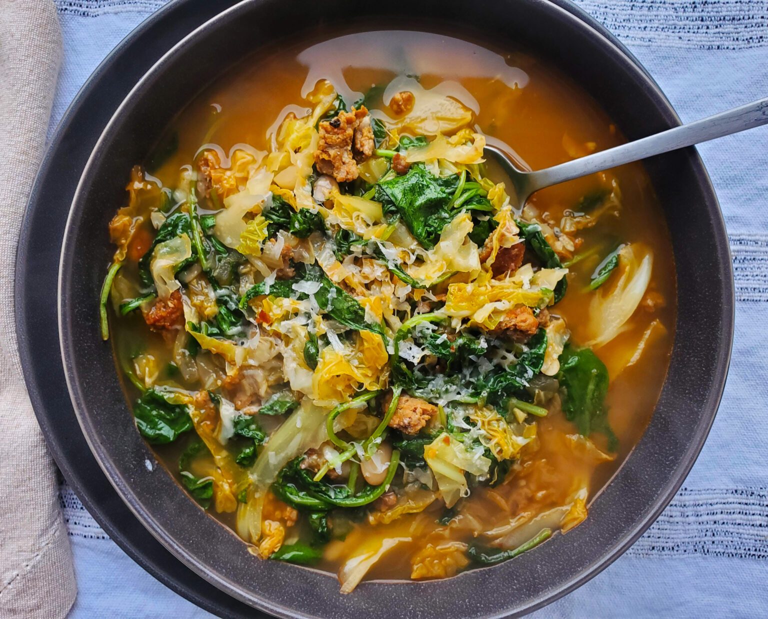 Italian Sausage Cabbage and Kale Soup Women of Today