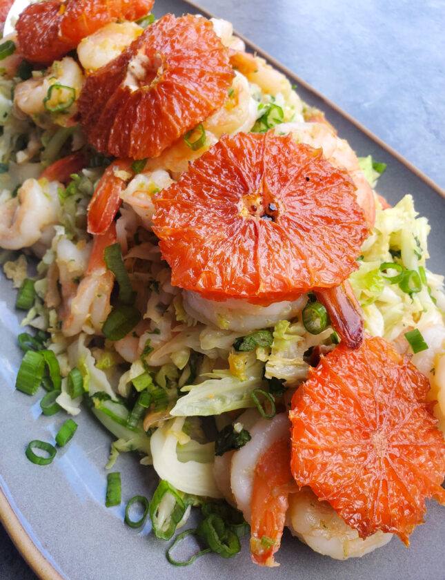 Wilted Savoy Shrimp and Grapefruit Salad