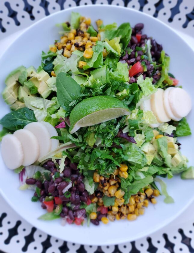 Hearty Vegan Southwest Salad with Cilantro Dressing