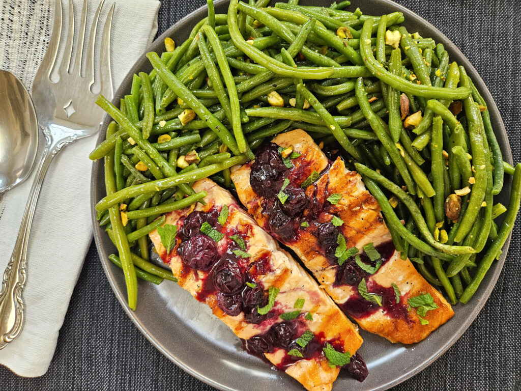 Grilled Salmon with Savory Blueberry Sauce Women of Today